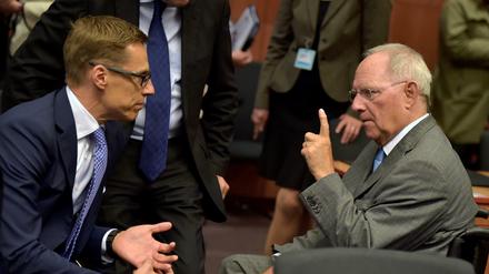 Wolfgang Schäuble und sein finnischer Kollege Alexander Stubb.