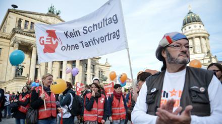 Seit vier Jahren gibt es immer wieder Lehrerstreiks in Berlin. Hier ein Bild von 2013.