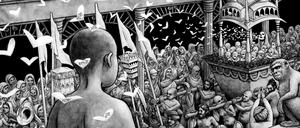 Kosmopolitisch: Eine Seite aus Orijit Sens "Hair Burns Like Grass", die in der Ausstellung "Rising India" gezeigt wird.