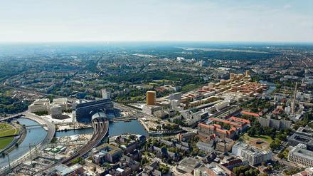 Jenseits des Hauptbahnhofs soll die Europacity emporwachsen.