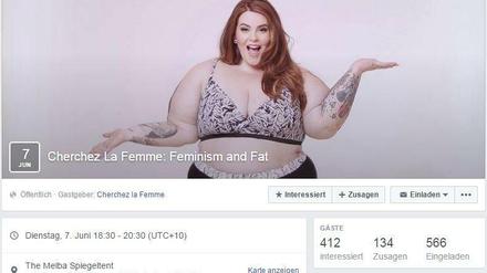 Tess Holliday auf einer Werbeanzeige für eine Veranstaltung. Facebook akzeptierte das Foto zunächst nicht mit Verweis auf die eigenen Werberichtlinien.