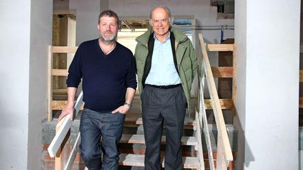 Karl-Heinz Müller (links) und Thomas Bscher im Januar in den damals geplanten Ladenräumen.