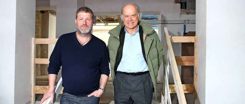 Karl-Heinz Müller (links) und Thomas Bscher im Januar in den damals geplanten Ladenräumen.