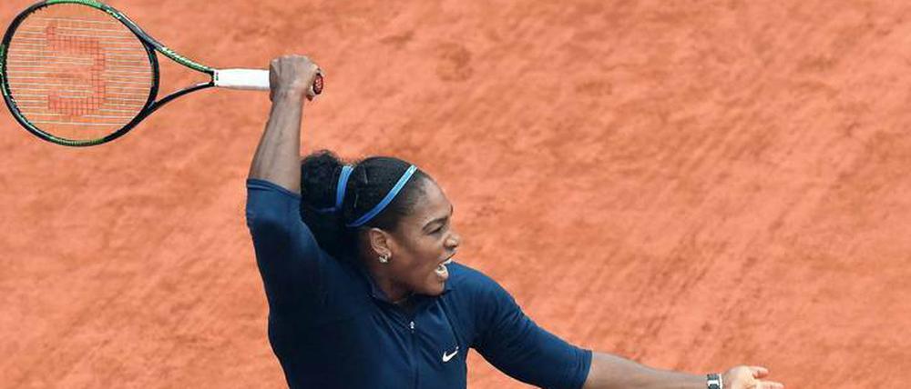 Im Siegermodus. Nach nur 62 Minuten erreichte Serena Williams gegen Jelena Switolina das Viertelfinale in Paris.