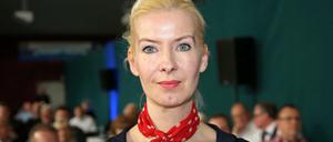 Escort-Service verschwiegen. Die Schweriner Stadtvertreterin Petra Federau auf dem Wahlparteitag des Landesverbandes der AfD am 20.02.2016.