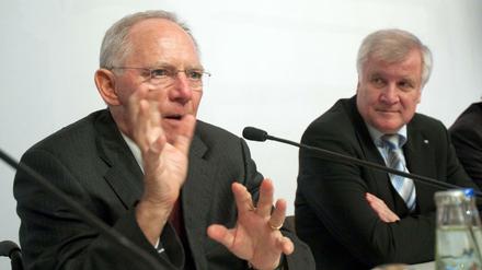 Bundesfinanzminister Wolfgang Schäuble, der bayerische Ministerpräsident Horst Seehofer.