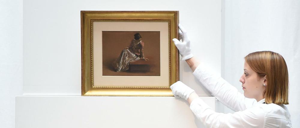 "Emilie in roter Bluse" von Adolph Menzel, versteigert bei Grisebach.