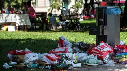 Einfach abgeworfen. Viele lassen ihren Müll im Park liegen - und ärgern sich hinterher über den Dreck.