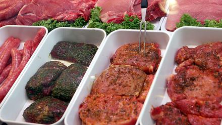 Fleisch in einer Metzgerei.