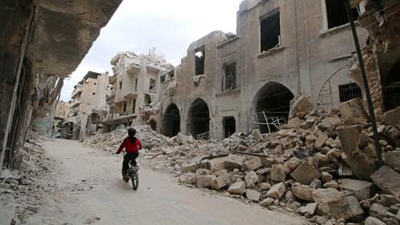 Trauriger Alltag in der Altstadt von Aleppo. 