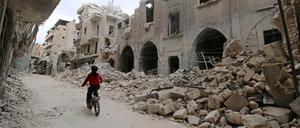 Trauriger Alltag in der Altstadt von Aleppo. 