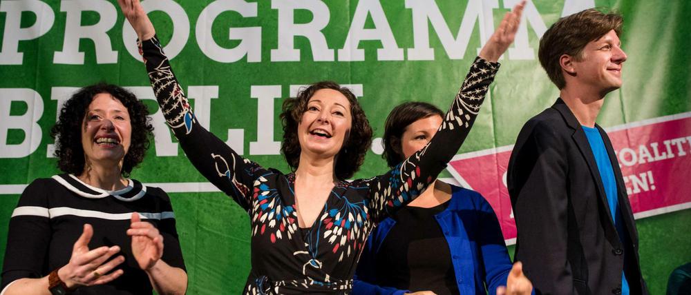 Viererspitze: Das Grünen-Spitzenteam Bettina Jarasch, Ramona Pop, Antje Kapek und Daniel Wesener.