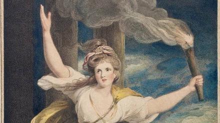 Feurige Lady. Emma Hamilton als Thais, die Geliebte Alexander des Großen, will Persepolis in Brand stecken. 