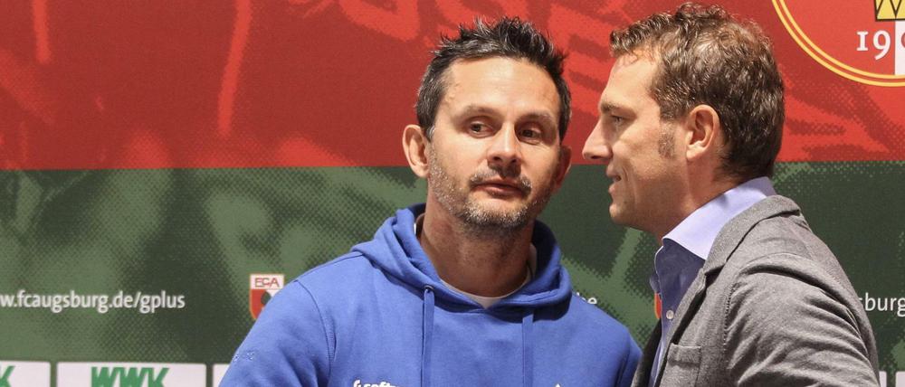 Dirk Schuster (l.) beerbt Markus Weinzierl beim FC Ausgburg. 