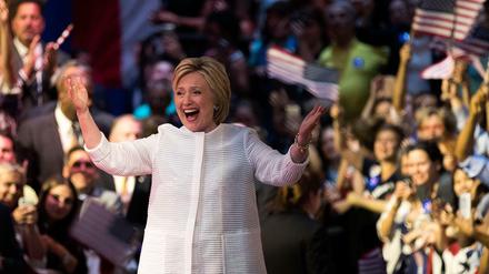 Hillary Clinton bei der Siegesfeier in Brooklyn. 