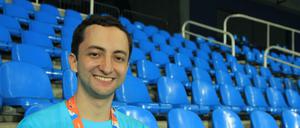 Hugo Pimentel l'Abbate, 22 Jahre, vom Team des "Jornal Paralímpico Rio de Janeiro 2016"; beim Workshop der deutschen und brasilianischen Schülerreporter der "Paralympics Zeitung Rio 2016" in Rio de Janeiro/Brasilien.