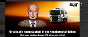Der Autovermieter Sixt hat für einen jeden einen Umzugswagen, selbst für AfD-Vize Alexander Gauland.