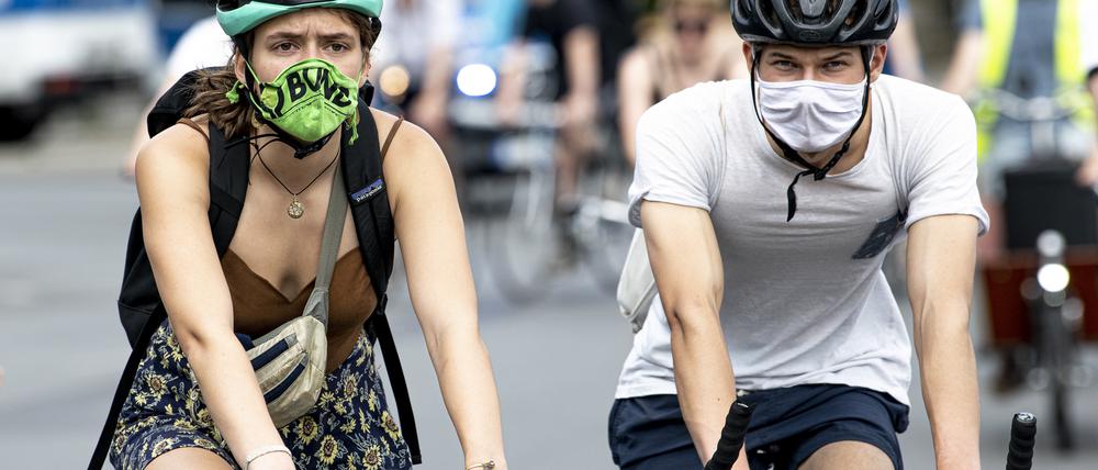 Maske auf - auch im Radverkehr.
