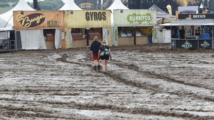 Schlammwüste: das Festivalgelände von "Rock am Ring" in der Eifel.