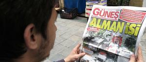 "Alman isi" - deutsches Werk. Die Titelseite der Zeitung "Günes" vom 8.6.2016.