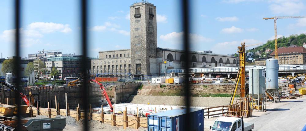 Die Baustelle des Projekts Stuttgart 21.