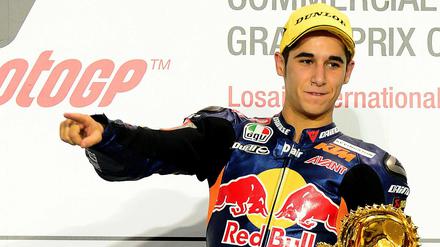 Luis Salom nach einem Rennen in Katar.