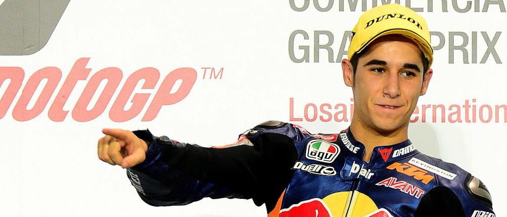 Luis Salom nach einem Rennen in Katar.