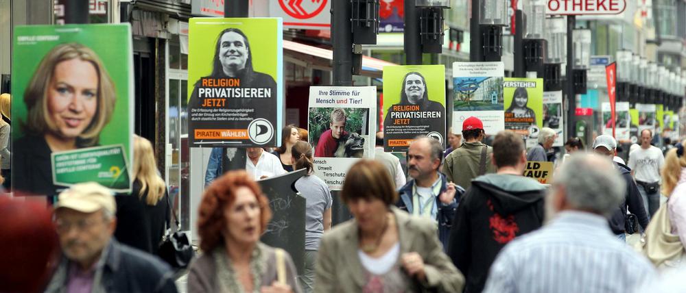 Wahlplakate im Wahlkampf für das Berliner Abgeordnetenhaus 2011 