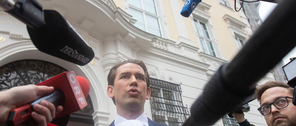 Österreichs Kanzler Sebastian Kurz am Donnerstag vor der Hofburg.