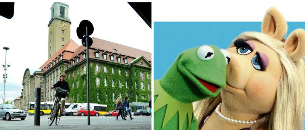 Manamana, Menno-Menno! Links Rathaus, rechts Muppetshow.