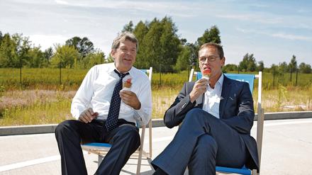 Mahlzeit! Höhn mit dem Regierenden draußen am Stadtrand.