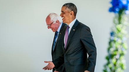 Freundschaftlicher Machtkampf: Bernie Sanders mit Barack Obama im Weißen Haus. 