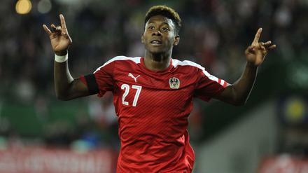 Anders als bei den Bayern, spielt David Alaba für Österreich im zentralen Mittelfeld.