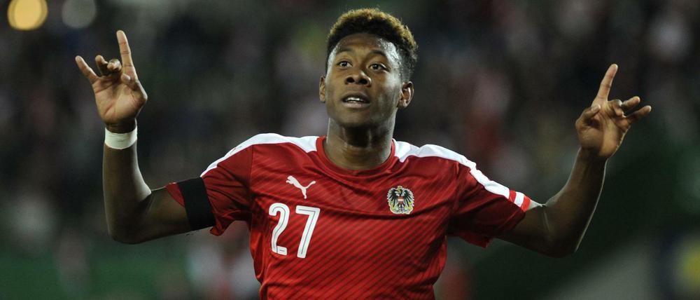 Anders als bei den Bayern, spielt David Alaba für Österreich im zentralen Mittelfeld.