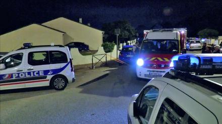 Der Tatort des Doppelmordes an einem Polizisten und seiner Partnerin in der Nähe von Paris