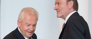 Rückzug. Der Vorstandsvorsitzende der Deutschen Bahn. Rüdiger Grube (l) verliert seinen Stellvertreter. Volker Kefer, Vorstand für Technik und Infrastruktur, will seinen Vertrag 2017 nicht verlängern.