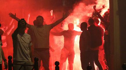 Englische Fans am Mittwochabend in Lille.