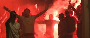 Englische Fans am Mittwochabend in Lille.