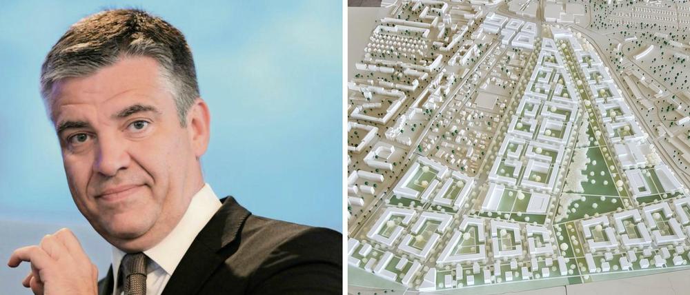 Frank Steffel kritisiert die Senatspläne für den Flughafen Tegel (rechts).