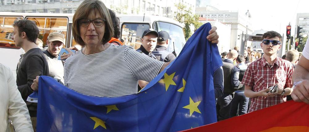 Die Chefin der Grünen-Fraktion im EU-Parlament, Rebecca Harms.