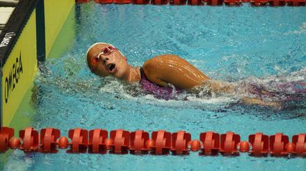 Die Französin Elodie Lorandi gehört zu den Top-Athletinnen, die bei der 30. Internationalen Deutschen Meisterschaft im Schwimmen der Menschen mit Behinderung in Berlin dabei waren.