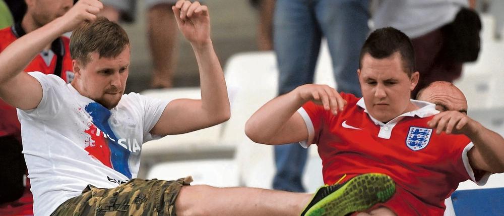 Krawalle beim EM-Spiel Russland gegen England.