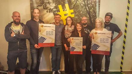 Die Organisatoren des "WelcomeCamps" v.l.n.r. Henry Schröder, Stefan Neben, Stephan Levin, Pamela Unterberger, Anica Harder, Marc Breidbach, Svenja Goebel, Bastian Koch.