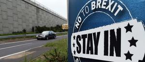 Ein "No To Brexit"-Schild in Nordirland, fotografiert am 7. Juni 2016. 