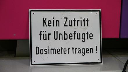 Warnung im Reaktor Wannsee, kurz vor der Stadtgrenze.
