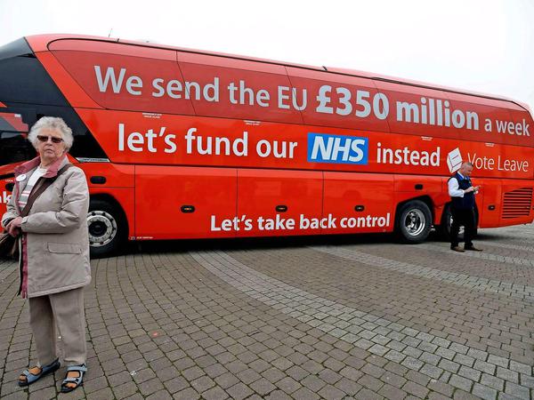 Stimmungmache auf dem Tour-Bus von Boris Johnson.
