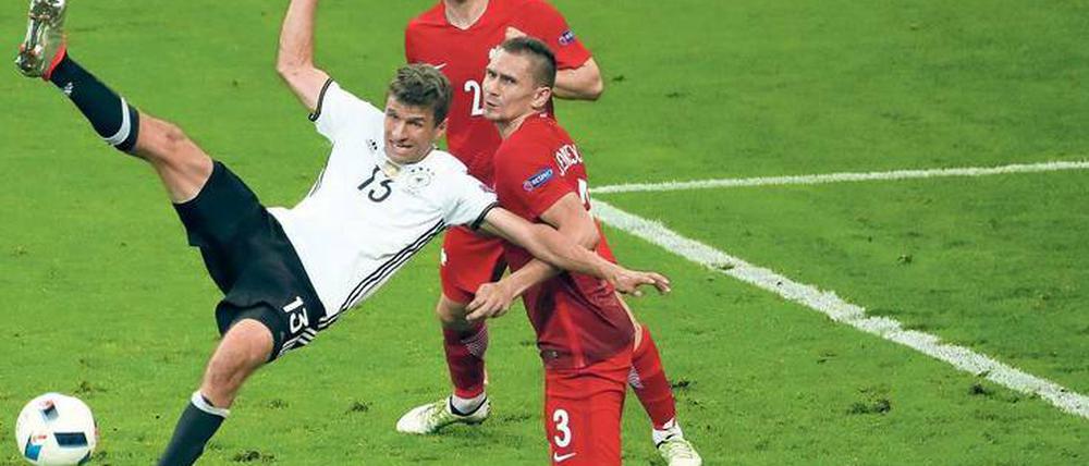 Auch Thomas Müller hatte bei der EM noch keine Torchance.