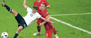 Auch Thomas Müller hatte bei der EM noch keine Torchance.