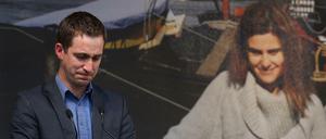 Brendan Cox, Witwer der ermordeten Labour-Abgeordneten Jo Cox, vor einem Foto seiner Frau 