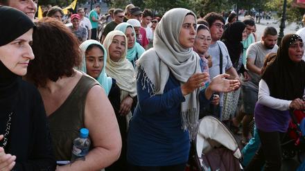 Flüchtlingsfrauen demonstrieren am 16. Juni 2016 in Athen.